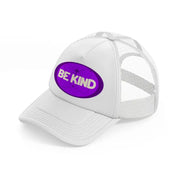 purple be kind-white-trucker-hat