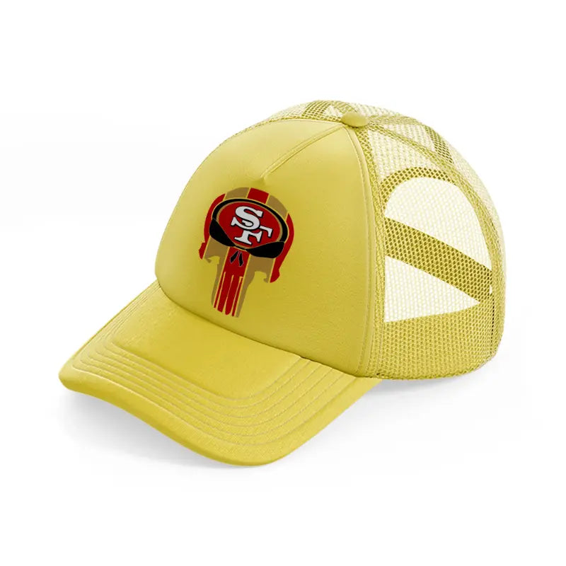 skull 49ers-gold-trucker-hat