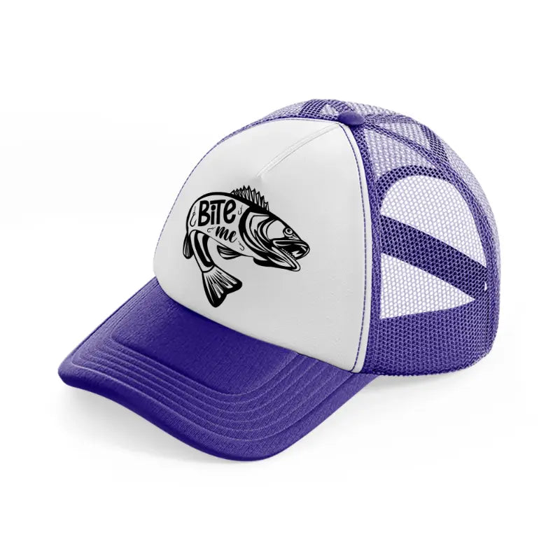 bite me-purple-trucker-hat