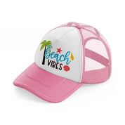 beach vibes-pink-and-white-trucker-hat