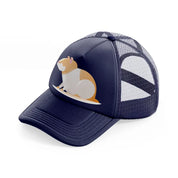 032 hamster navy blue trucker hat