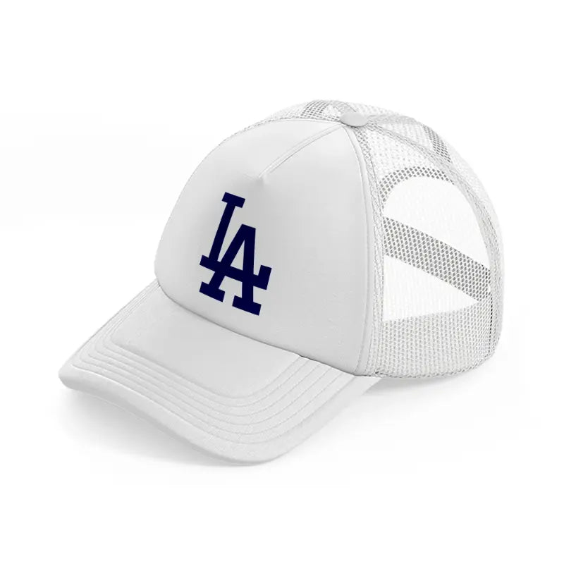 la emblem white trucker hat