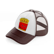 french fries brown trucker hat