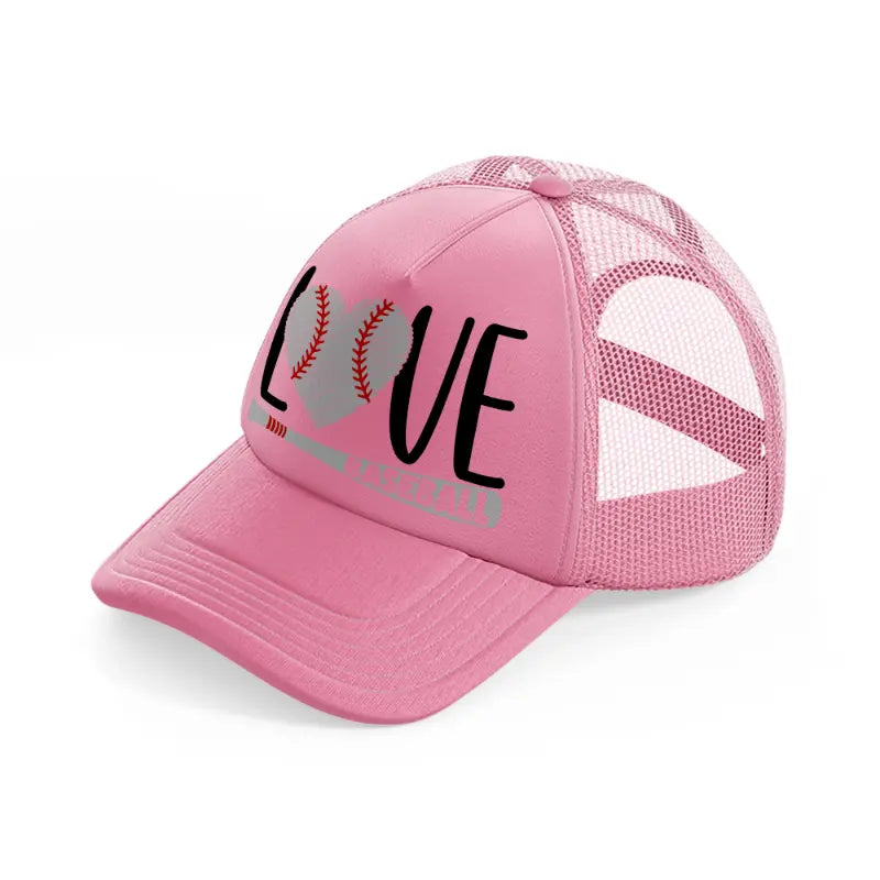 love baseball sticker-pink-trucker-hat