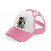 monster x hunter-pink-and-white-trucker-hat