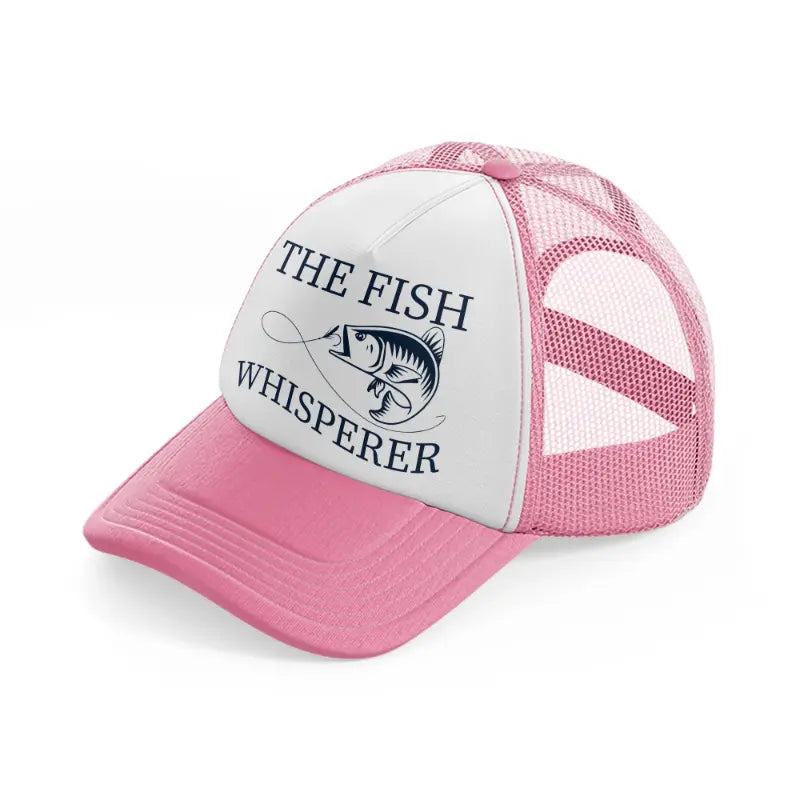 the fish whisperer pink and white trucker hat