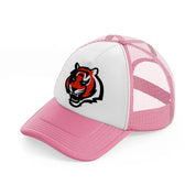 cincinnati bengals emblem-pink-and-white-trucker-hat