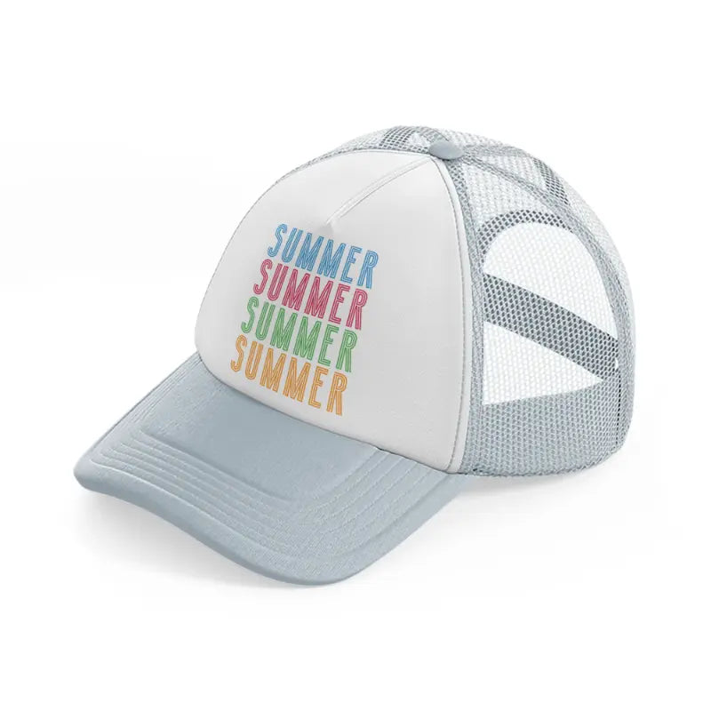 summer multi grey trucker hat