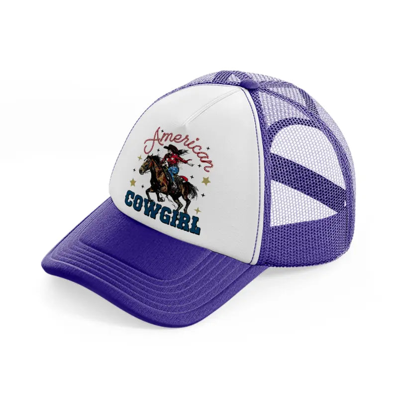 rustic ameircan cowgirl purple trucker hat