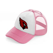 arizona cardinals emblem-pink-and-white-trucker-hat