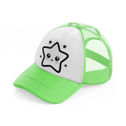 cute star-lime-green-trucker-hat