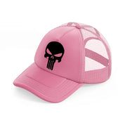 skull black pink trucker hat