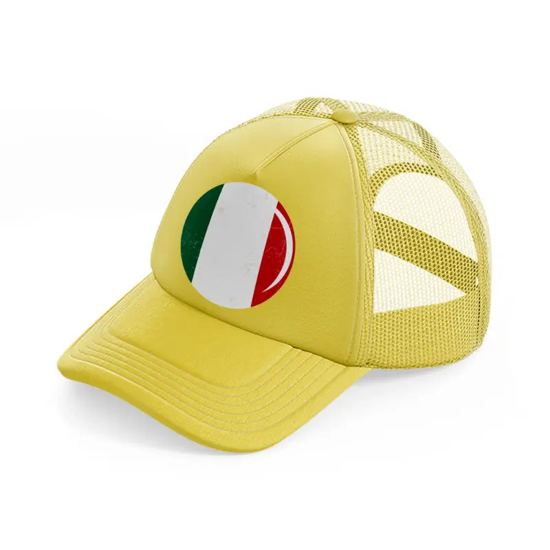 circle flag-gold-trucker-hat