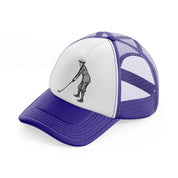 confused golfer-purple-trucker-hat
