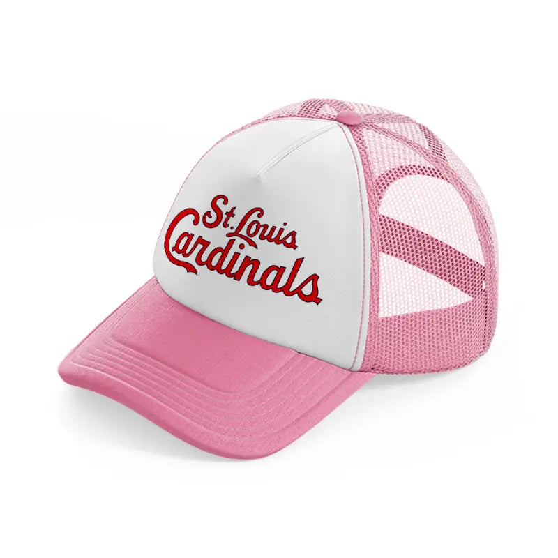 st louis cardinals retro pink and white trucker hat