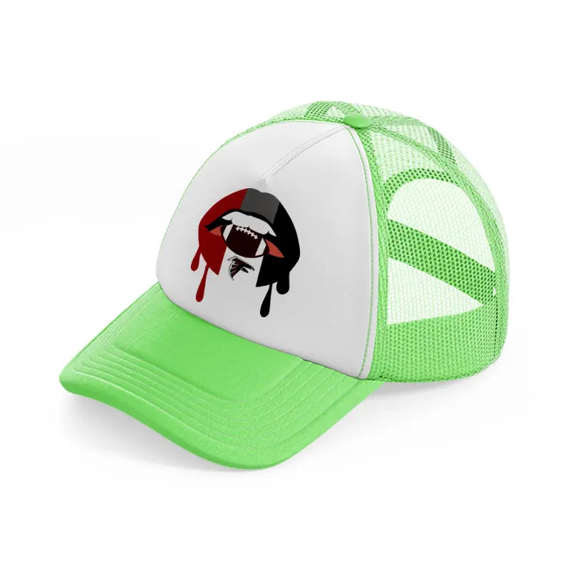 atlanta falcons mouth-lime-green-trucker-hat