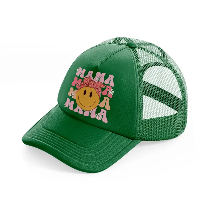 mama smiley-green-trucker-hat