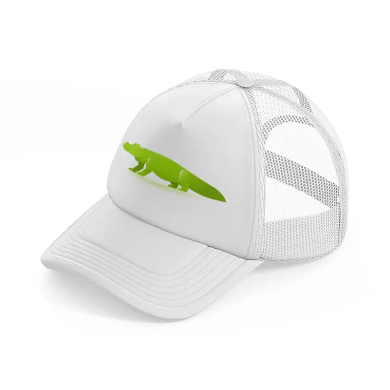 012 crocodile white trucker hat