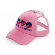 peace love america-010-pink-trucker-hat