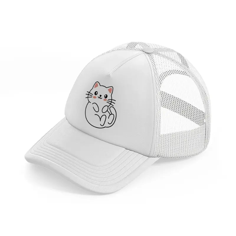 white kitten-white-trucker-hat