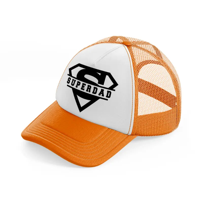 super dad logo orange trucker hat