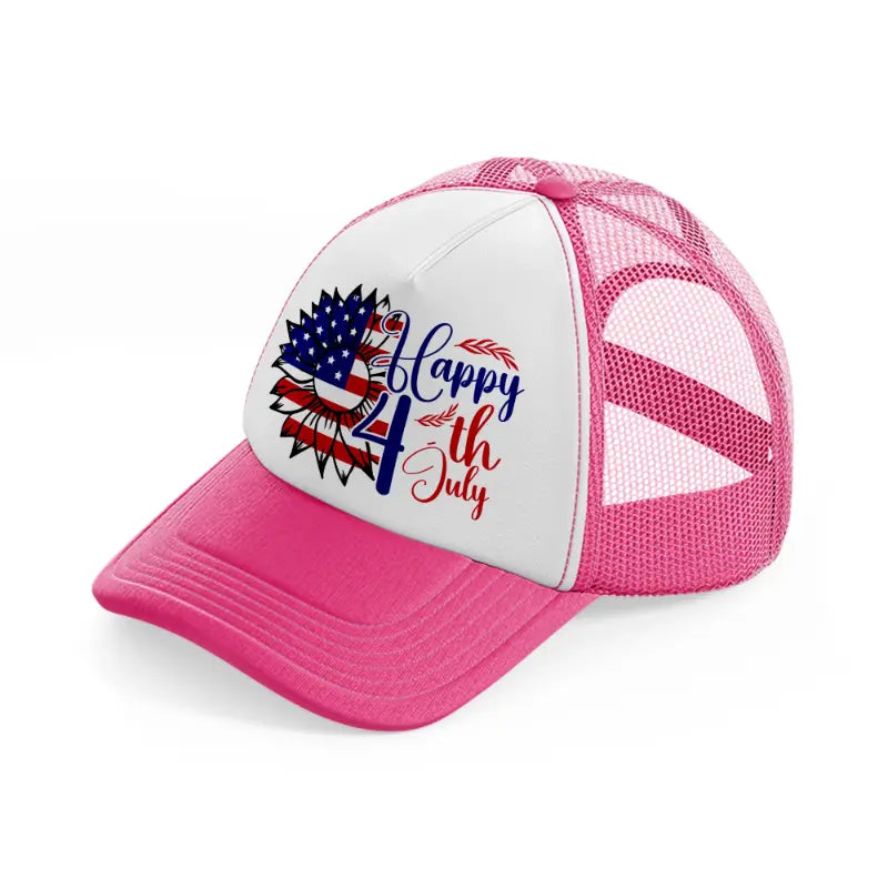 happy 4th july-01-neon-pink-trucker-hat