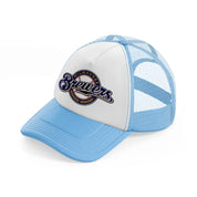 milwaukee brewers badge-sky-blue-trucker-hat
