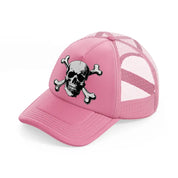 skull cross with bone-pink-trucker-hat