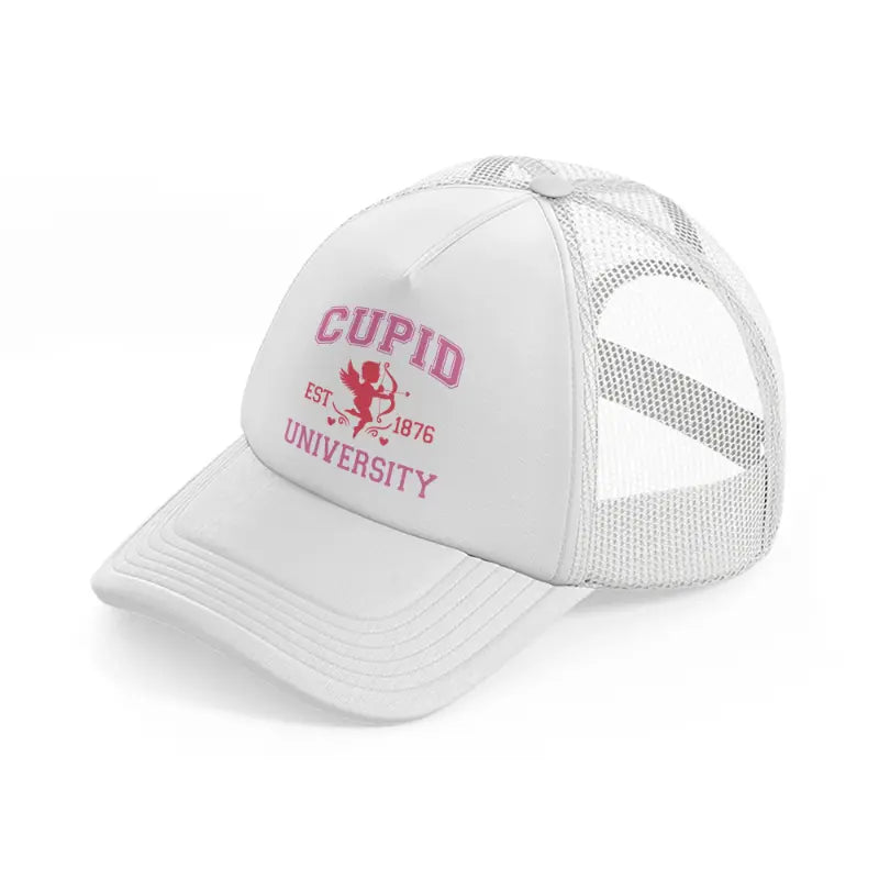 cupid university-white-trucker-hat