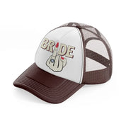 bride brown trucker hat