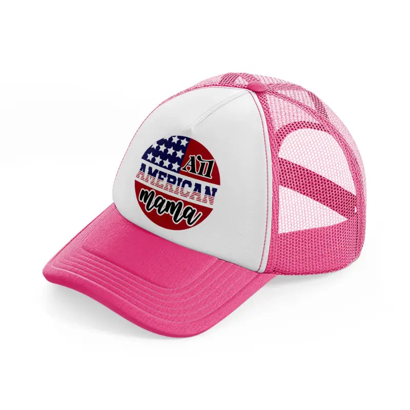 all american mama-01-neon-pink-trucker-hat