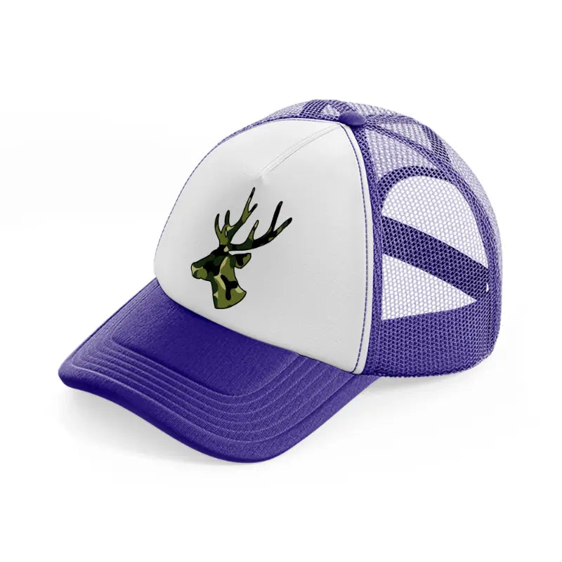 camo deer face-purple-trucker-hat