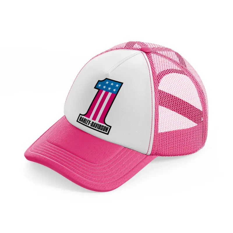 1 harley-davidson-neon-pink-trucker-hat