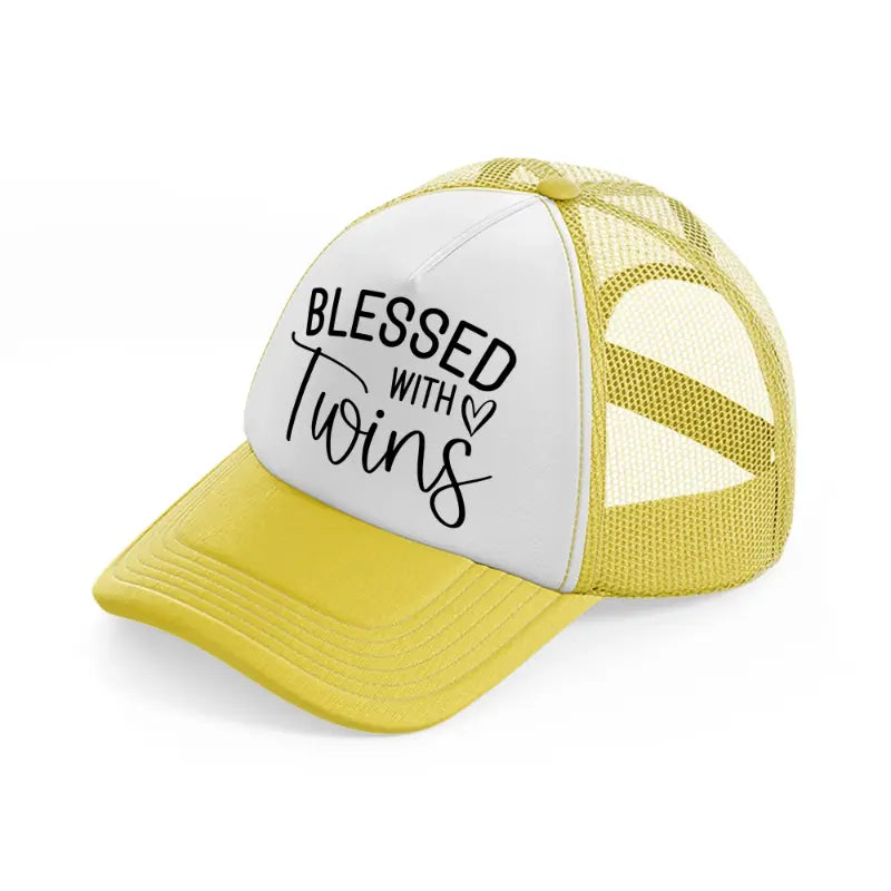 blessed with twins-yellow-trucker-hat