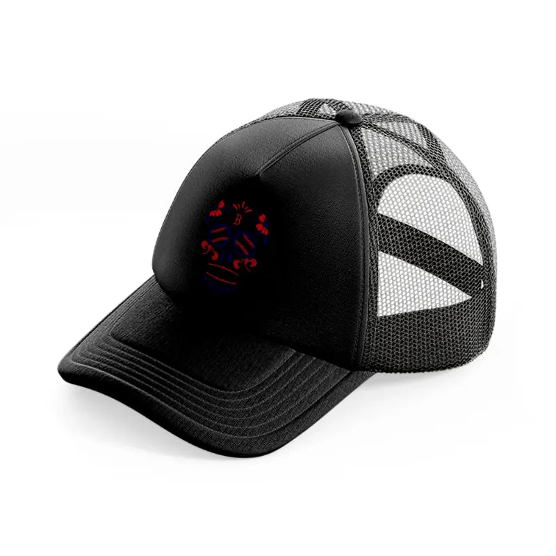 boston red sox skull black trucker hat