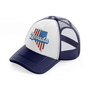 nevada flag-navy-blue-and-white-trucker-hat