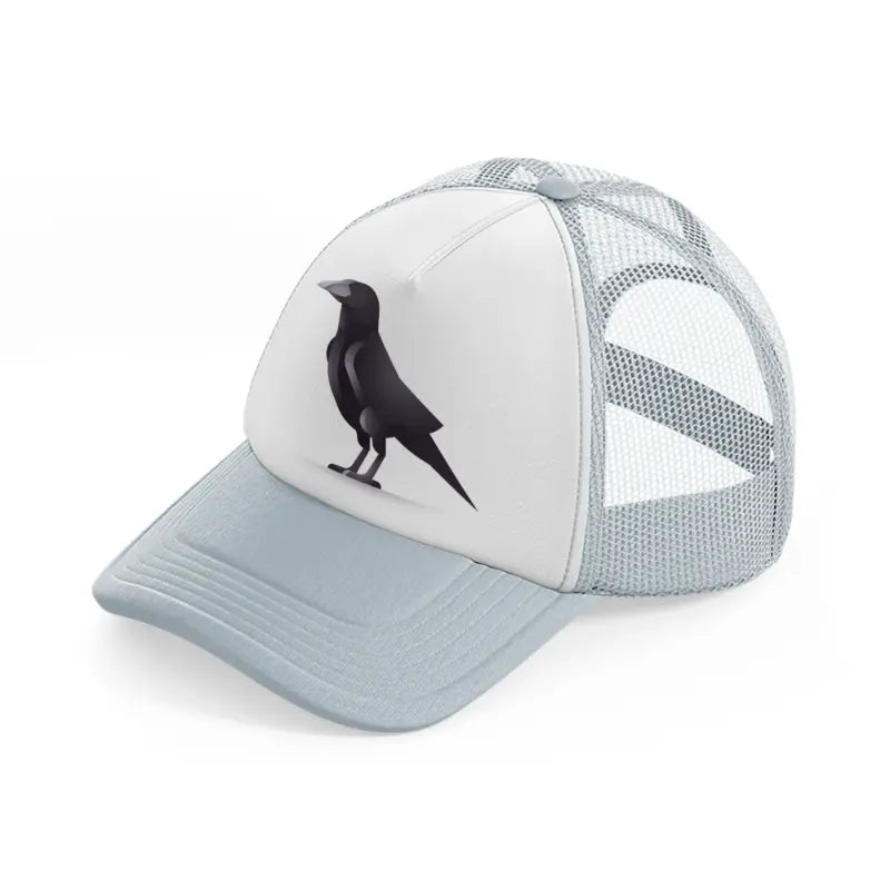 047 crow grey trucker hat