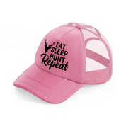 eat sleep hunt repeat deer-pink-trucker-hat