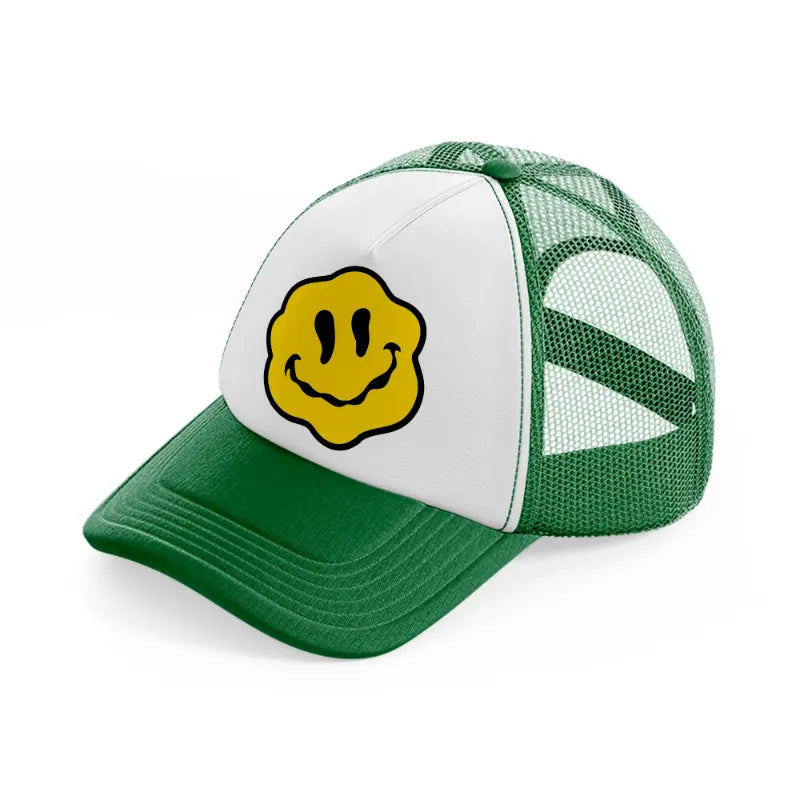 yellow melt smile-green-and-white-trucker-hat