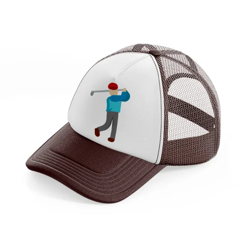 player brown trucker hat