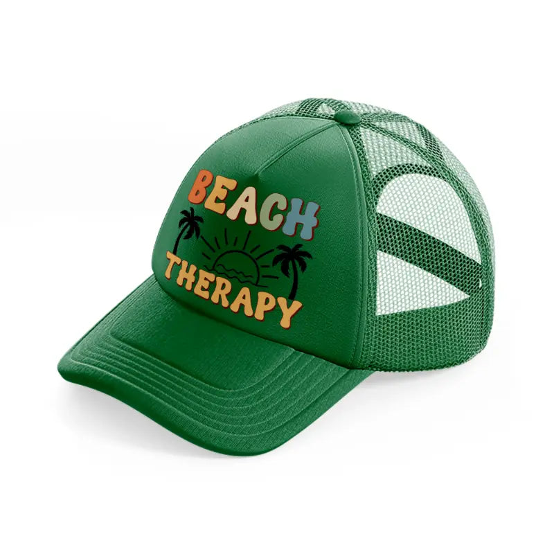 beach therapy-green-trucker-hat