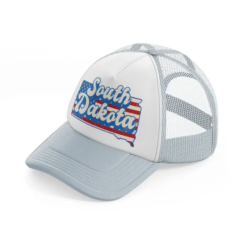 south dakota flag-grey-trucker-hat