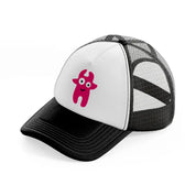 pink monster black and white trucker hat