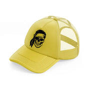 skull head pirate-gold-trucker-hat