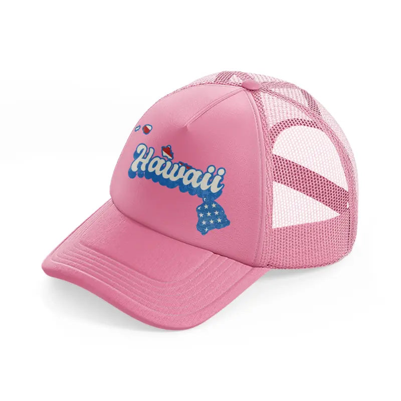hawaii flag-pink-trucker-hat