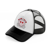 peace & love-black-and-white-trucker-hat