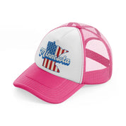 minnesota flag neon pink trucker hat