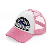 colorado rockies vintage-pink-and-white-trucker-hat