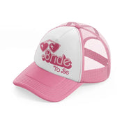 heart sunglasses bride pink and white trucker hat