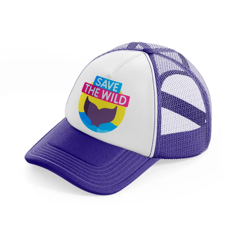 save the wild (1) purple trucker hat